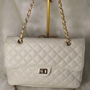 Bolsa Matelassê Grande ÂMBAR Off White